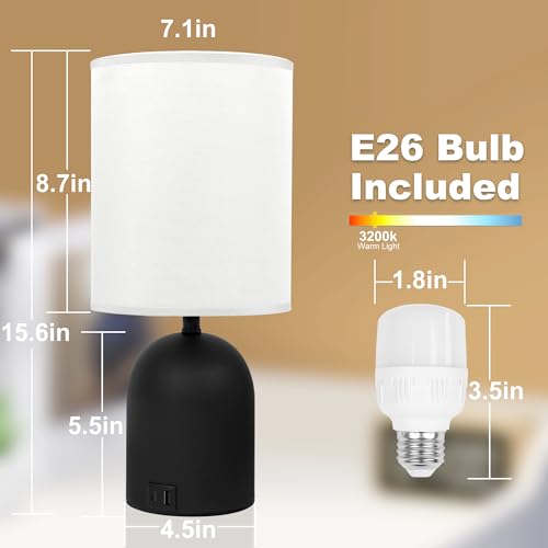 Fttoyoly FT0009 Bedside Table Lamp For Bedroom, 3 Way Dimmable Touch Lamps For Nightstand With Usb C And A Ports Small Table Desk Lamp thumb #5