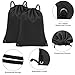 CALACH 2PCS Drawstring Bags Bulk, String Backpack for Men Women, Cinch Bag Draw String Back Bag for Gym, Sports, Travel, Swimming, Beach, Black