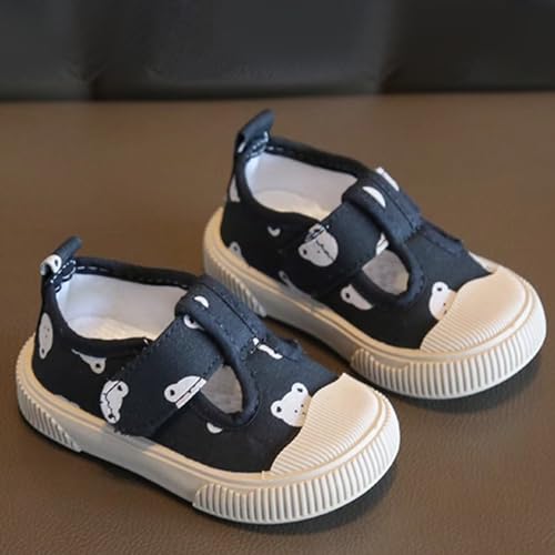 Toddler Girls T-Strap Canvas Sneakers for Little-Kids Classic Lightweight Comfortable Non-Slip Flat𝘀 Casual Shoes3