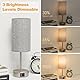 STANBOW Nachttischlampe Touch Dimmbar, Tischlampe mit USB A+C Ladeanschlüssen, Leinen-Lampenschirm, Kleine Lampe für Schlafzimmer, Wohnzimmer
