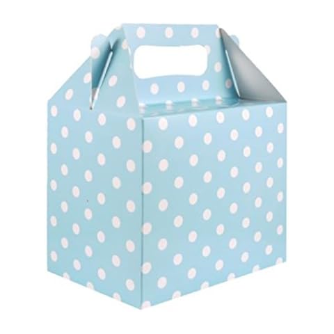 12 Light Blue Polka Dot Lunch Boxes Cover
