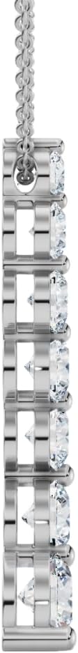 Pompeii 1/2-3 Ct Diamond 7-Stone Journey Pendant 14k Gold Necklace Lab Grown (F/G,VS1-VS2)
