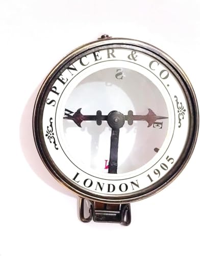 Boussole marine antique laiton Spencer & Co. London 1905 : fini le plastique