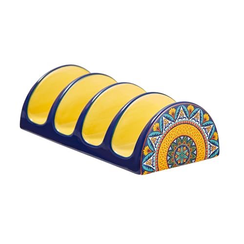 Bico Havana Ceramic Taco Holder, Taco Stand Rack Tray, Microwave and Dishwasher Safe