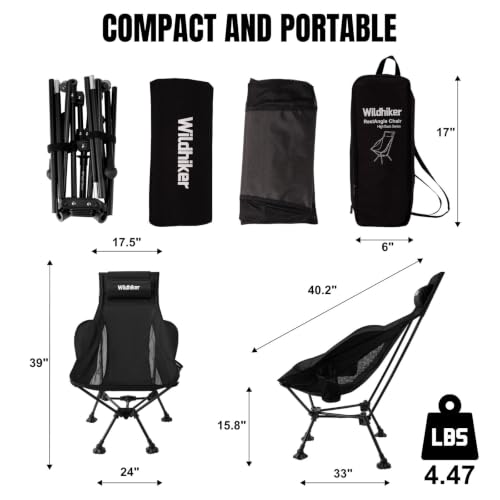 Wildhiker RestAngle Pro Silla Plegable de Camping con Respaldo Alto, para Campamento y Playa miniatura 2