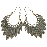 Abaodam Pendientes Colgantes Ideales para Navidad y San Valentín para Mujer Ligeros y Seguros de Bronce Hojas Estilo Étnico