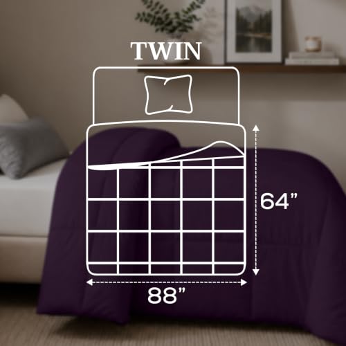 Image of Utopia Bedding Duvet Insert, Twin Comforter 64 x 88 Inches, Plum