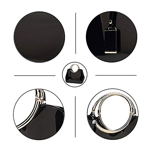 Bolso tote elegante de cuero charol para mujer miniatura 5