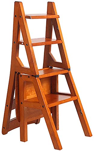 Escabeau portable 4 marches bois avec design créatif pliante