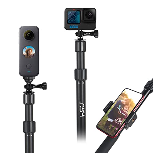 Hsu Waterproof Extension Pole For Gopro, 14.8”-36.6” Handheld Monopod Compatible With Gopro Hero 11/10/9/8/7/6/5/4/ Akaso Campark Osmo Action Camera/Xiao Yi Action Camera #TOP3
