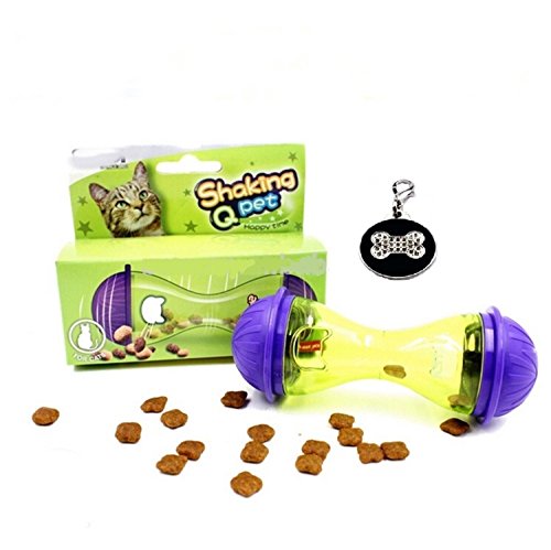 Ag ProfPro Cat Interactive Feeder Treated Toy Bone Shape Plus Style Fashion Key Chain Pet tag Identification