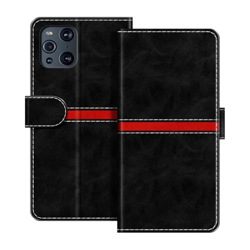 ESACMOT ���U�[�E�H���b�g�P�[�X OPPO Find X3 Pro Mars Exploration �Ƃ̌݊������� ���X�g���C�v�f�U�C�� �J�[�h���[�t�� �}�O�l�b�g���蒠�^�J�o�[ (�u���b�N)