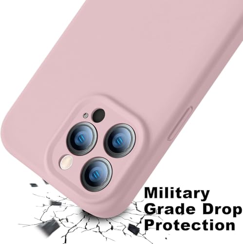 Image of Elzzi Microfiber Square Candy Case Compatible for iPhone 14 PRO MAX, Shockproof Slim Back Cover Liquid Silicone Case -Forest Green (Pink)