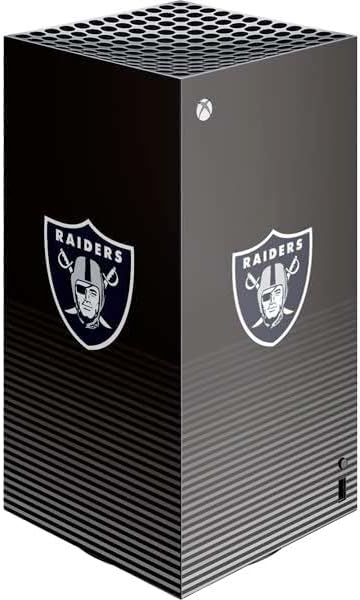 Skinit Decal Gaming Skin Compatible with Xbox Series X Digital Edition Console - Officially Licensed NFL Las Vegas Raiders White Striped Design