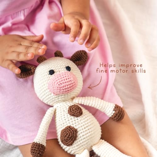Image of Newborn Gift Set | Crochet Toy, Rattle, Neem Wood Teether & Muslin Swaddle Combo | Gifting Toy for Babies | 100% Muslin swaddlecloth | 3 Months+ (AMBA Toy & Rattle & Teether with Swaddle)