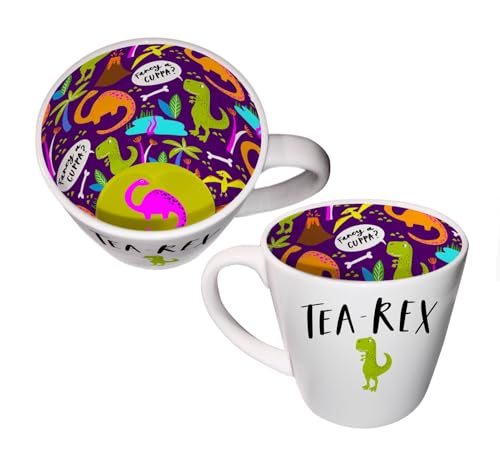 WPL Gifts Tea Rex Coffee Tea Mug Inside Out 250ml, White, Medium