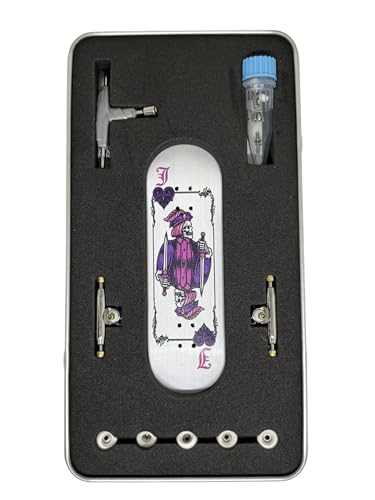 LEEFAI Pro Fingerboard Complete Skateboard Set, 29X96mm with Maples Wood Deck, 4.0 pro Trucks Regular kingpins,Urethane Bearing wheels-op3ra v3 Hearts of Jack