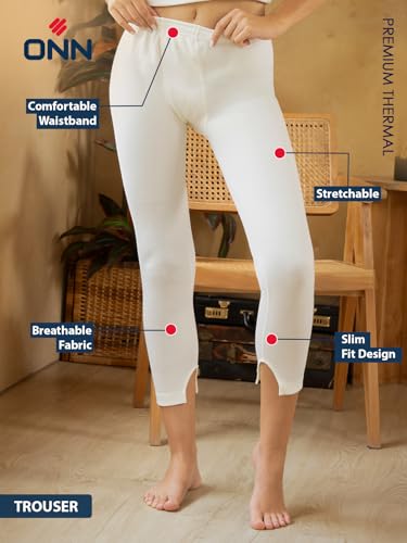 ONN Women's Round Neck Sleeveless Premium Slips Thermal LAD_OT_052_056_WH_Set_85 White - Image 3 thumbnail