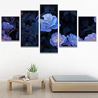 SIGNWIN 5 Panel Canvas Wall Art Modern Art Bouquet Colorful Cool Floral Group Multicolor Photography Realism Romantics for Home Decorations Ready to Hang - 60