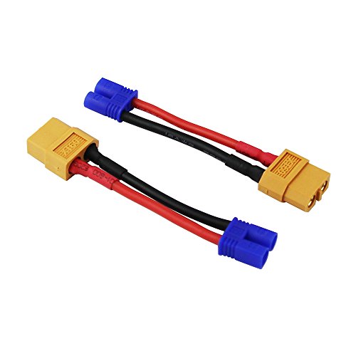 Conectores EC2 macho a XT60 hembra con cable de 5 cm para modelismo RC 2
