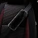 ROYAGO 2pc Soft Genuine Sheepskin Wool Auto Seat Belt Cover Seatbelt Shoulder Pad for a More Comfortable Driving, Compatible with All Cars(Ink Black)