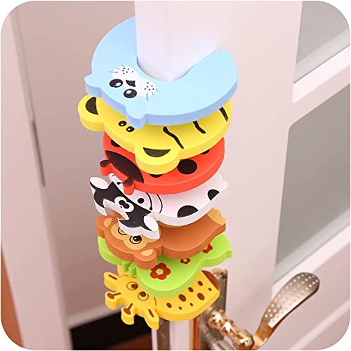 Image of Cartoon Animal Door Stopper Cushion Decorative Holder Lock Safety Cute Pattern Guard Finger Protection for Children Kids and Baby (Random, Pack of 7).