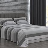 Dorian Home, Komplettes Bett 100% Baumwolle, Bestehend aus Unterbett, Oberbett und Kissenbezug, Made in Italy (Garda Graphit, Doppelbett)