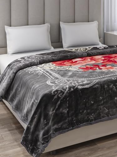 Image of Monte Carlo Double Bed Heavy Winter Blanket (160 X 220) Roman Plus 1 Ply Super Soft 550 GSM | 3 KG, (240x220 CM), Dark Grey