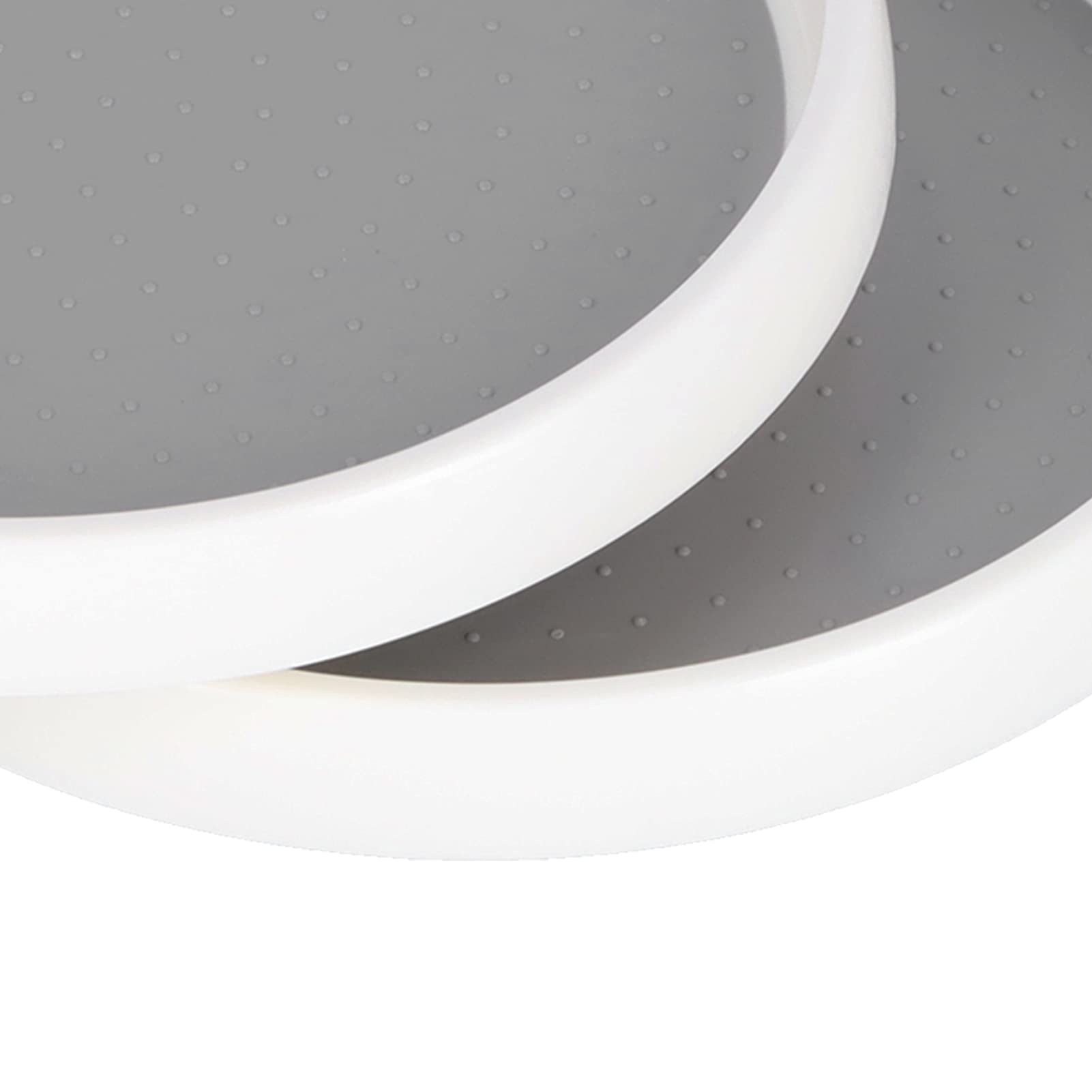 Organisateur d'armoire à Plateau tournant antidérapant Lazy Susan de 10/12 Pouces - Support à épices Rotatif à 360 degrés - Blanc et Gris(S)