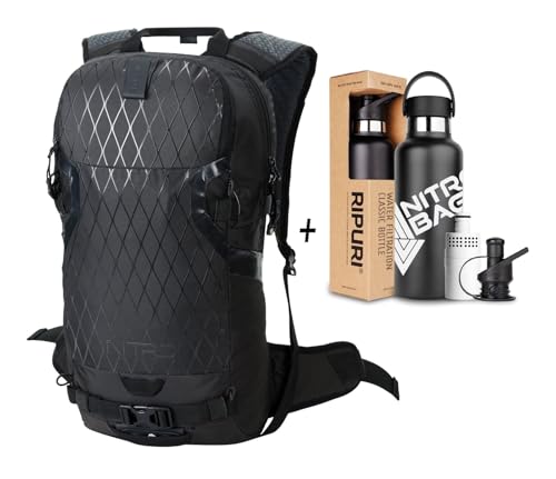 Nitro, ROVER 14 SET mit Ripuri 600 ml Flasche & Filter, Snowboardrucksack Tourenrucksack Bikerucksack, 14L, PHANTOM