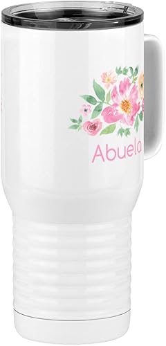 Miniatura 5 de Abuela Flowers - Vaso de café de viaje con asa y tapa deslizante, color blanco de 20 onzas, color camello polar, acero inoxidable, aislado al vacío
