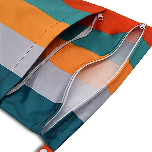 Wet Dry Bags For Diaper Bag - 2 Pack Washable Waterproof Reusable Pouch With Zipper Pocket For Cloth Diapers, Swimsuits, Pool, Beach, Dirty Clothes, Travel, Gym, Yoga Baby Stroller, Breast Pump Parts #TOP6
