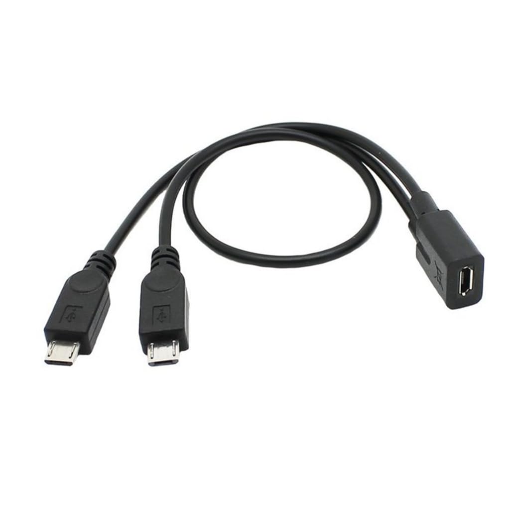 Elnwnnkc USB Splitter Cable, 1Female to 2Male Splitter Extension Charging Cord Stability Transmission Line