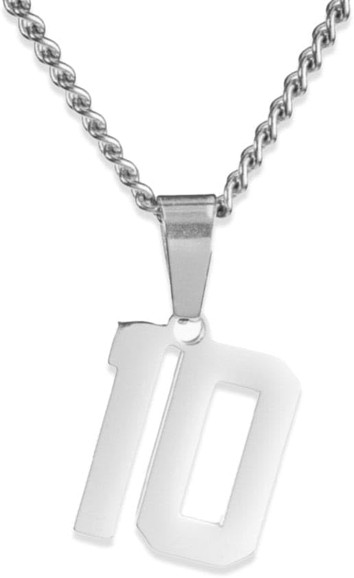 Custom Number Necklace - Stainless Steel Sports Chains - Personalized Jersey Number Necklaces for Men and Women Athletes - Stainless Steel Baseball/Basketball/Football Sports Team Inspiration Jewelry