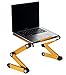Support d'ordinateur portable pliable pour lits et canapés en aluminium avec ventilateurs USB pour le travail à la maison ou en voyage (jaune1)