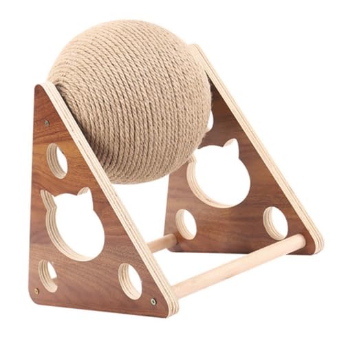 Pelota de madera para gatos que protege sofás y muebles 2