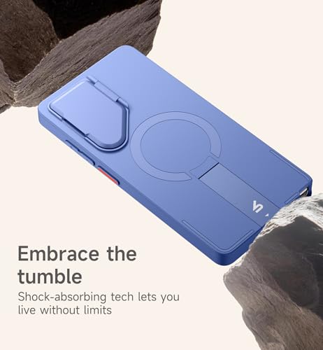 Image of SURITCH for Samsung Galaxy S25 Ultra Phone Case, Magnetic Shockproof Bumper Case Slim Protective Cover with Camera Cover & Adjustable Metal Kickstand for Galaxy S25 Ultra (2025)-Starlight Blue
