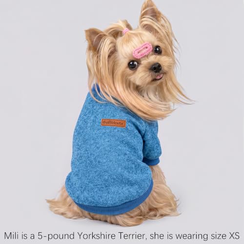 Image of 3 Pack Dog Sweaters for Small Dogs Girl Boy Winter Fleece Clothes Warm Soft Dog Sweatshirt Outfit for Dogs Cats Pet Apparel