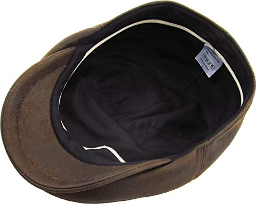 KBL-100 LBR L/XL Faux Leather Ascot Ivy Newsboy Hat Driving Golf Cap Gatsby Cabbie - Image 6