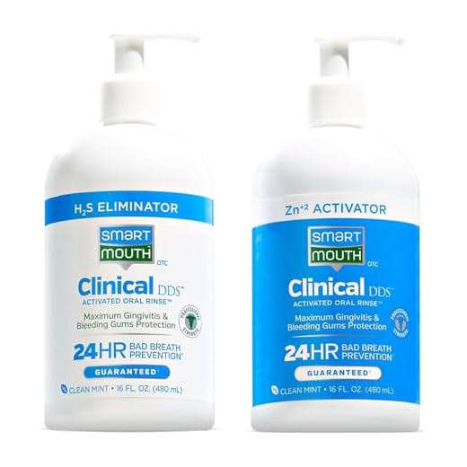 SmartMouth Clinical DDS 2-Bottle Activated Mouthwash with Pumps, Gum Health Support, Mint, 32 Fl Oz