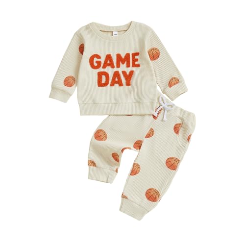 Opiniones de Ropa de Balonmano americano para Niño del mes. 48 Fufuriprefer - Conjunto de sudadera de manga larga para bebé y niño, de fútbol americano, Baloncesto Beige, 12-18 Meses