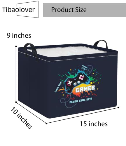 Image of Rectangular Baby Kids Storage Basket for Home Kitchen Girls Cute Toy Storage Bin Organizer Shelf Book Room Decor(Game)