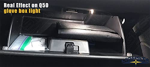 LIGHSTA 10PCS Super Bright White LED Interior Light Kit Package for Infiniti Q50 2014 2015 2016 2017 2018 2019 2020 + License Plate Lights and Install Tool