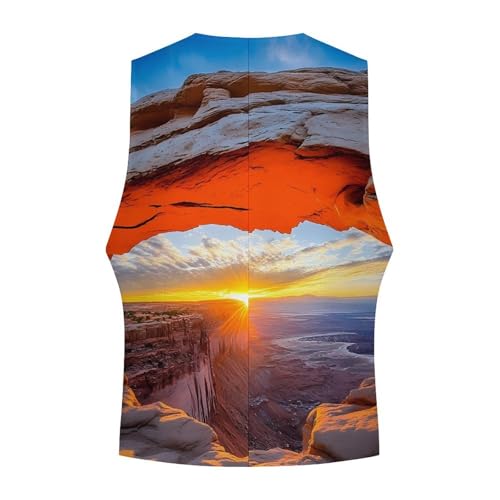 Mesa Arch Canyonlands National Near Moab Utah USA Men's Suit Vest Slim Fit Business Dress Party Pattern Waistcoat Vest Top4