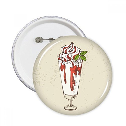 Badge bouton motif crème glacée rouge blanc pour décoration vêtements multicolore