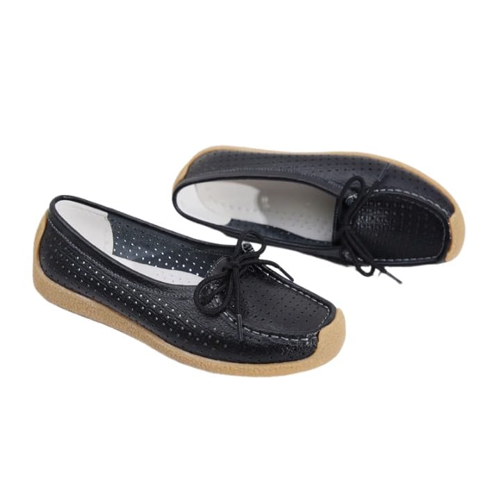 Loafers Shoes for Women, Women's Summer Casual Slip-On Hollow Out Soft Bottom Moccasins, Non-Slip Buffer Wipeable Nonslip Hospital Shoes, for Mother Day Birthday Anniversary