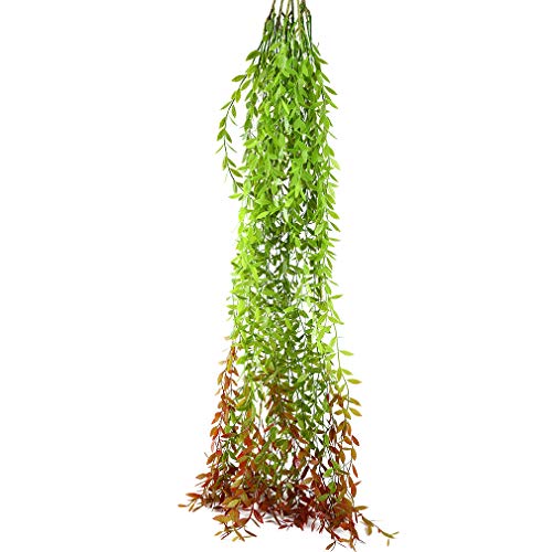 Hengxing Willow Vine 6pcs Plastic Hanging Rattan Plant Garland Home Garden Decor,Red and Green