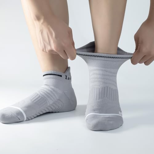 LeaderKing 3/6 Pairs of Unisex Ankle Compression Running Socks, Low-Cut Anti-Blister Socks for Hiking Sports4