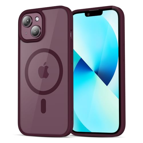 LoeoeL iPhone 13 Mini/ 12 Mini�p �P�[�X �N���A �}�O�Z�[�t�A�����^�X�����J�o�[ ���C�Ή� Magsafe�t�H���P�[�X�A�����A���̎q�p�A���킢���\�t�g�V���R��&�����n�[�h�v���X�`�b�N�A�o�[�K���f�B�}���[��