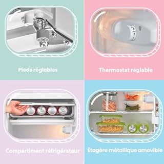 COMFEE' RCD93WH2(E) Frigorifero Monoporta 93L Zona di raffreddamento rapido, controllo della temperatura, Silenzioso, Sicuro, Frigo Per applicazioni in Hotel, Casa, Ufficio, Colore Bianco
